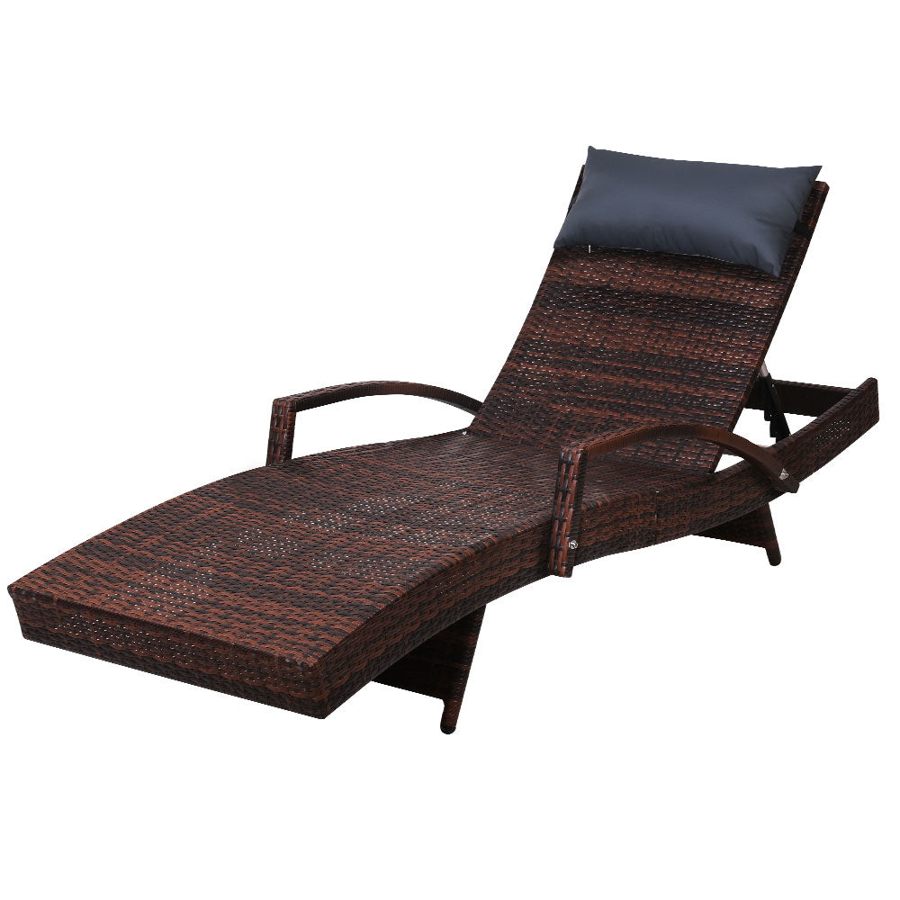 Sorrento Premium Sun Lounge - Brown