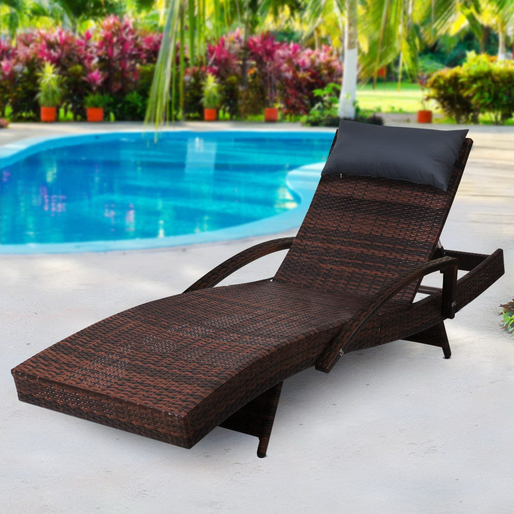 Sorrento Premium Sun Lounge - Brown