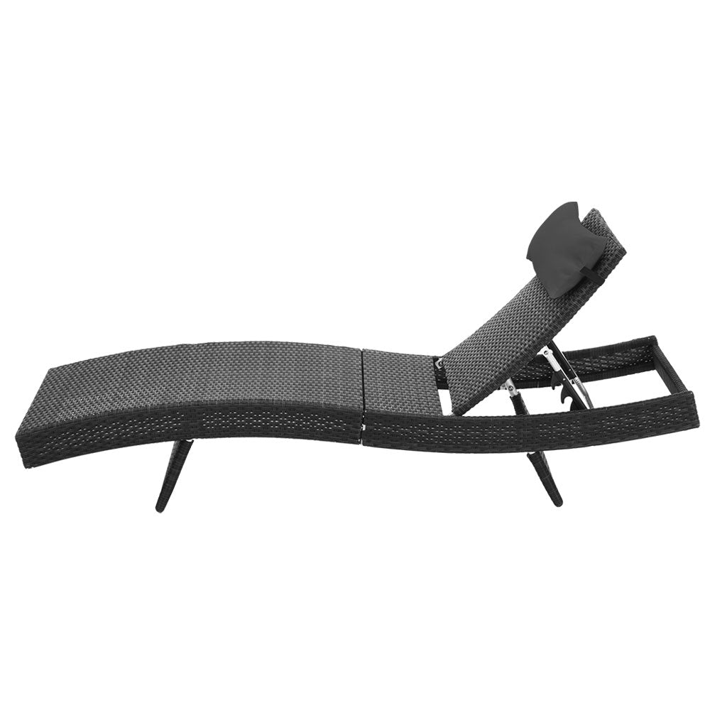 Portsea Deluxe Sun Lounge - Black