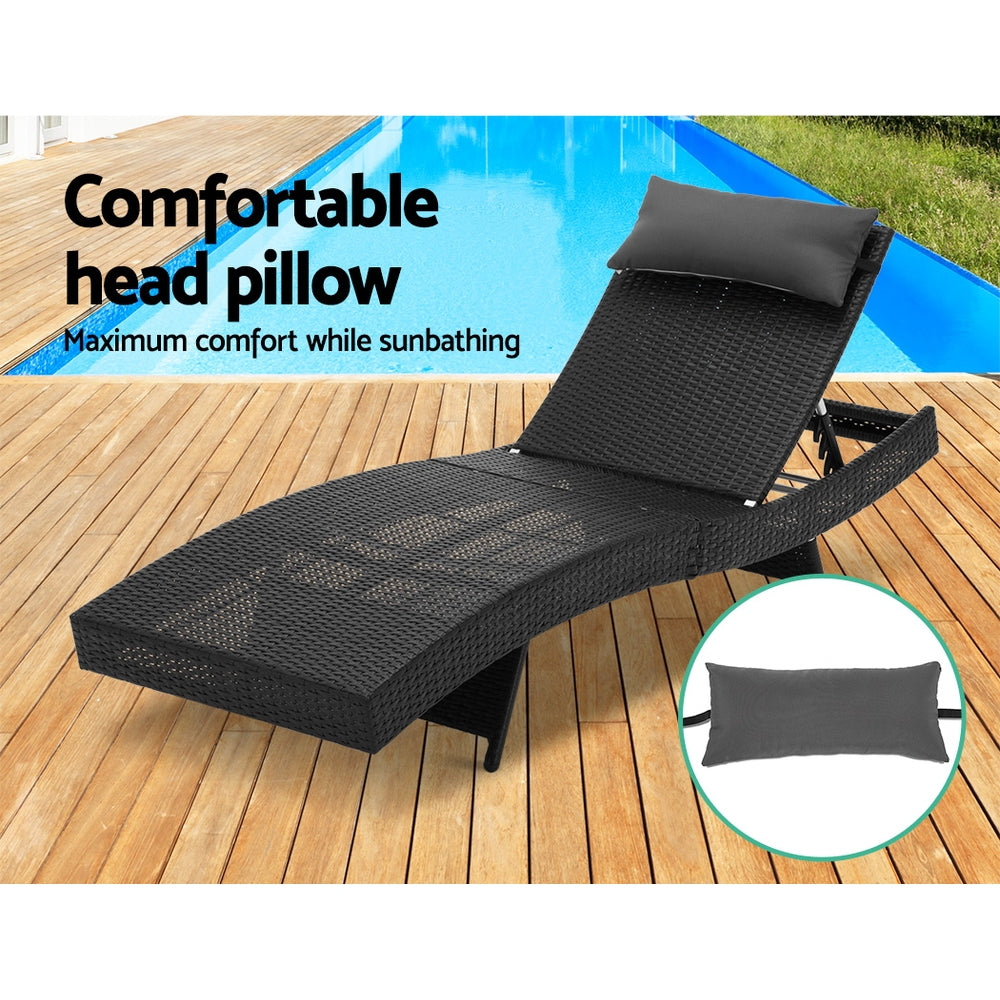 Portsea Deluxe Sun Lounge - Black