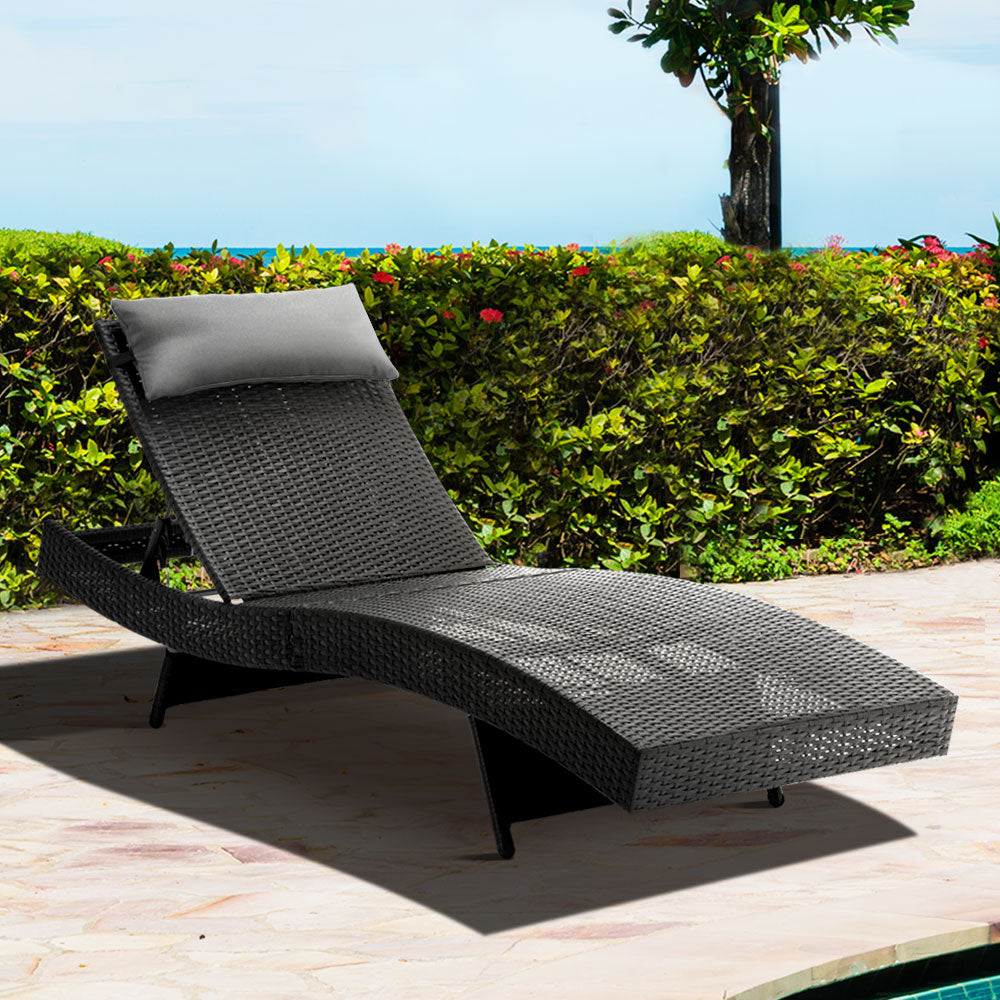 Portsea Deluxe Sun Lounge - Black