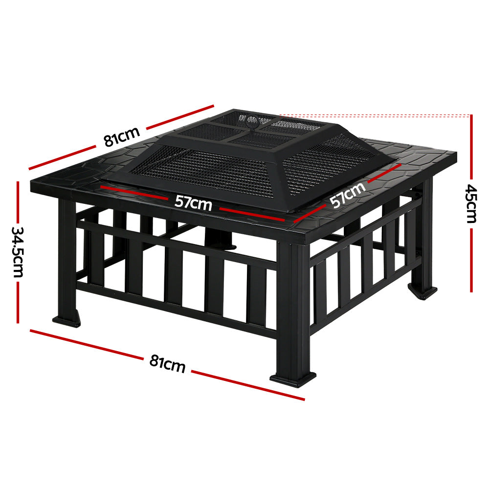 Fitzroy 2 in 1 Fire Pit BBQ Table Grill Outdoor