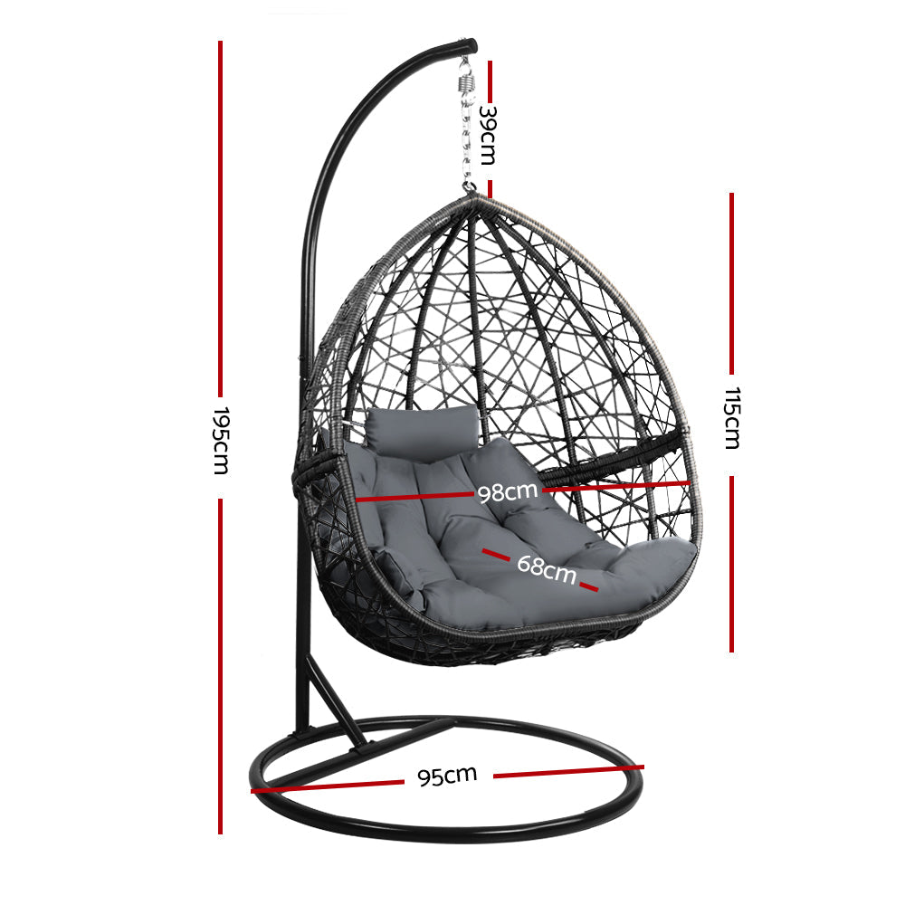 Portsea Premium Hanging Swing Chair - Black