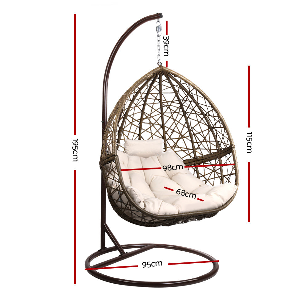 Portsea Premium Outdoor Hanging Swing Chair - Brown