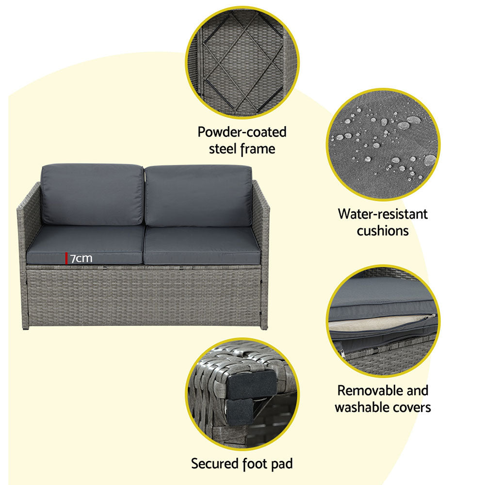 Brighton Deluxe Furniture 4 Seater Sofa Set with Centre Table