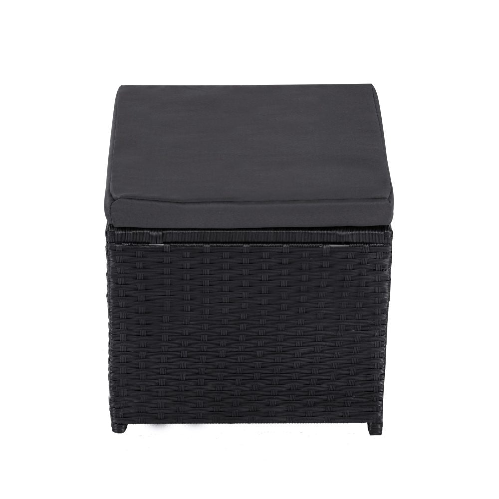 Portsea Premium 8 Seater Modular Lounge and Dining Set - Black