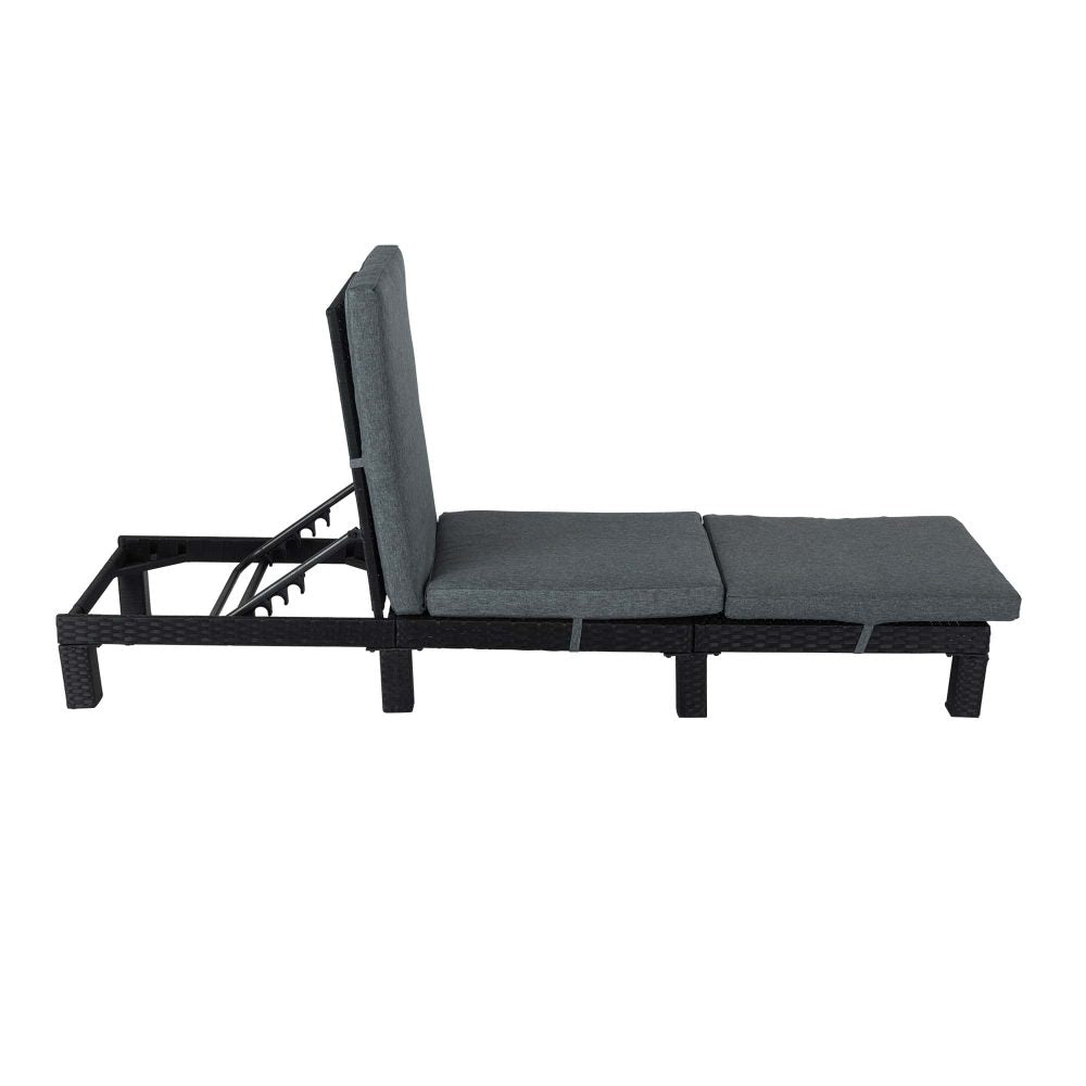 Sorrento Premium Sunbed with Adjustable Recline - Black