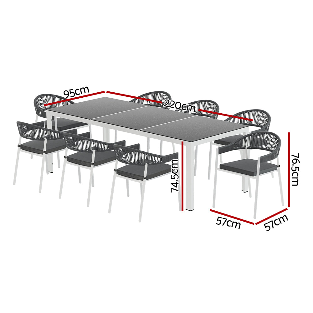 Sorrento 9 Piece Outdoor Dining Set