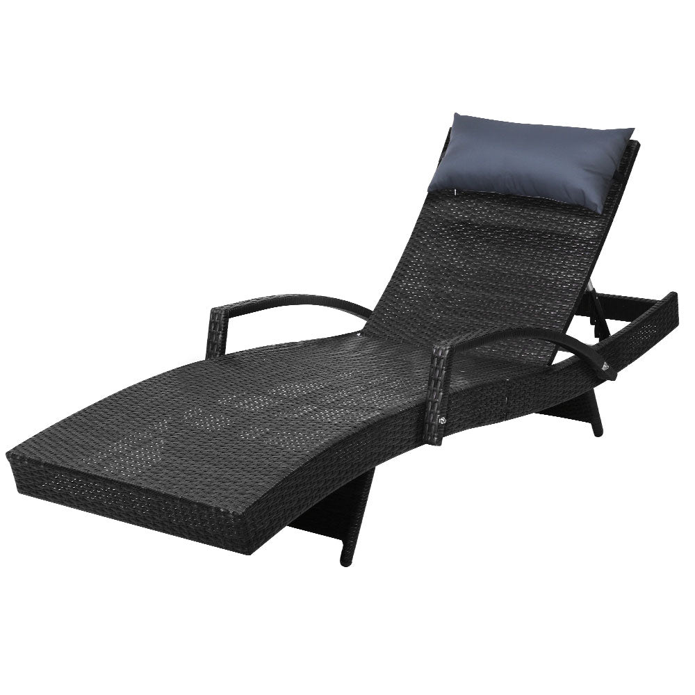 Sorrento Premium Sun Lounge - Black