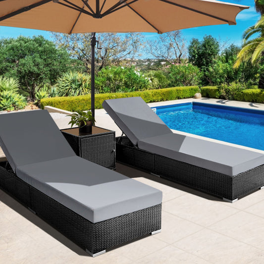 Toorak 3 Piece Sun Lounge with two sun lounges and side table