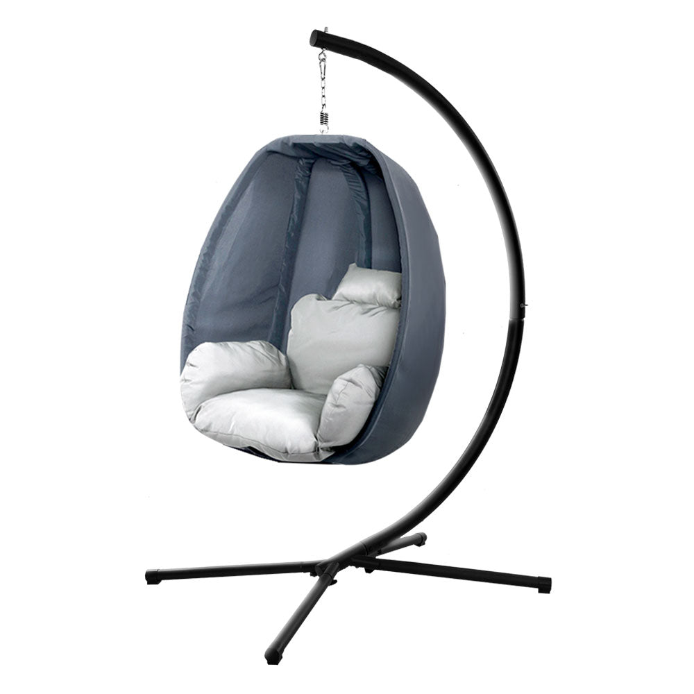 Portsea Luxury Outdoor Hanging Swing Chair Pod Lounge - Grey