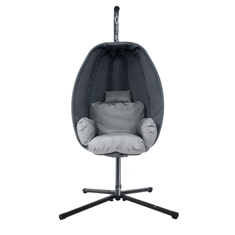 Portsea Luxury Outdoor Hanging Swing Chair Pod Lounge - Grey