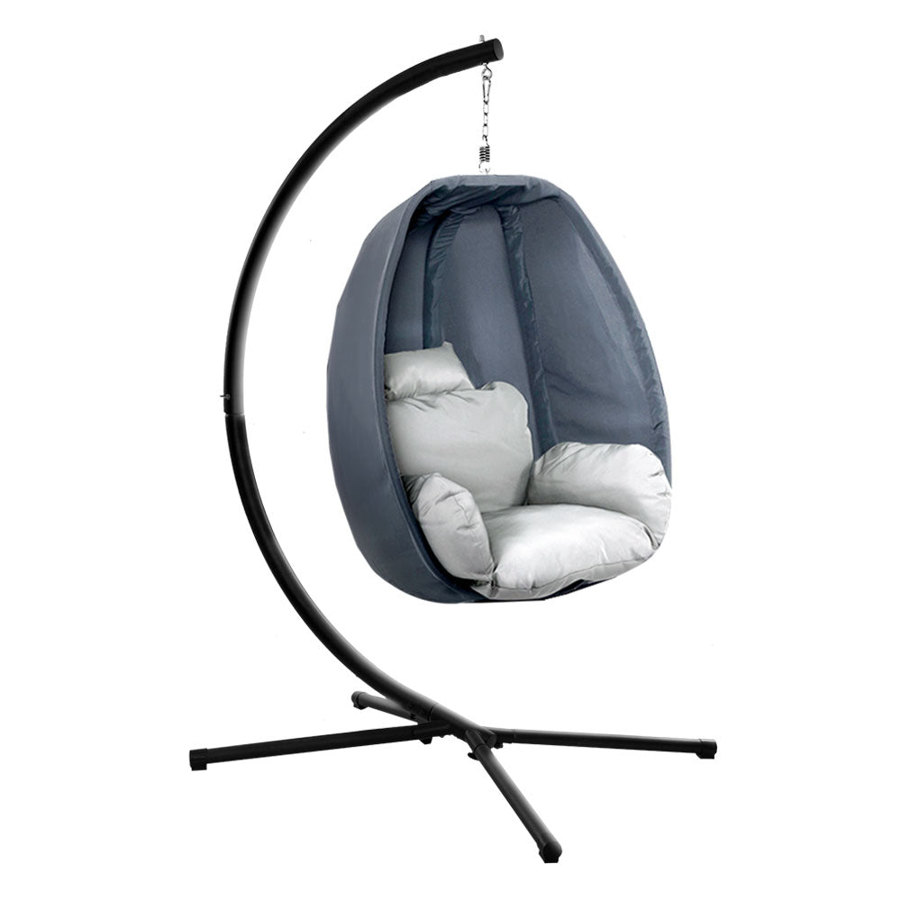 Portsea Luxury Outdoor Hanging Swing Chair Pod Lounge - Grey