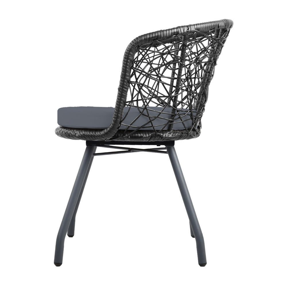 Prahran Outdoor Patio Chair and Table - Black