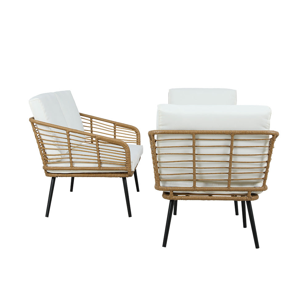 Brighton 4 Piece Rattan Lounge Set Table Chairs