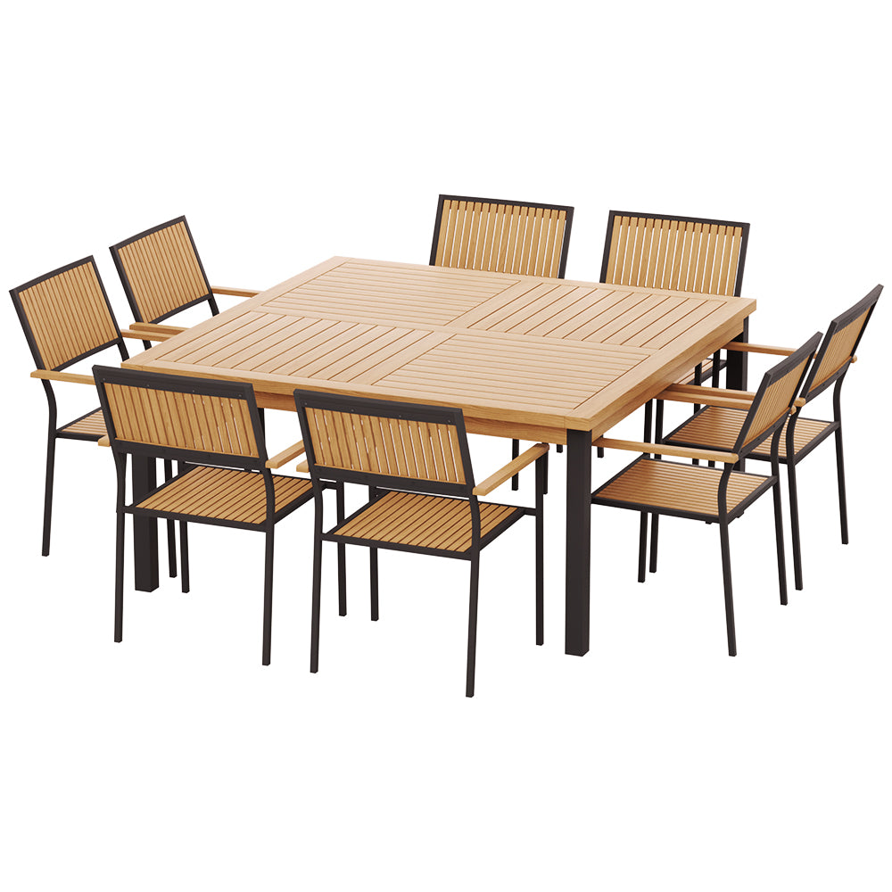 Brighton 8 Seater Acacia Wood Dining Table & Chairs