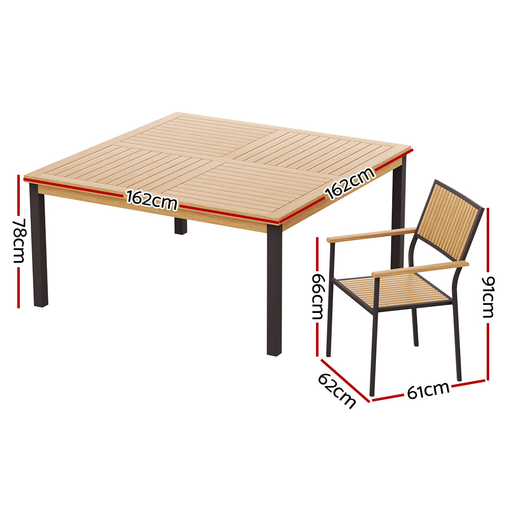 Brighton 8 Seater Acacia Wood Dining Table & Chairs