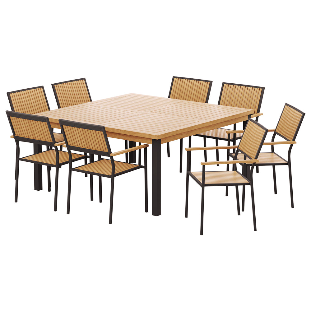 Brighton 8 Seater Acacia Wood Dining Table & Chairs