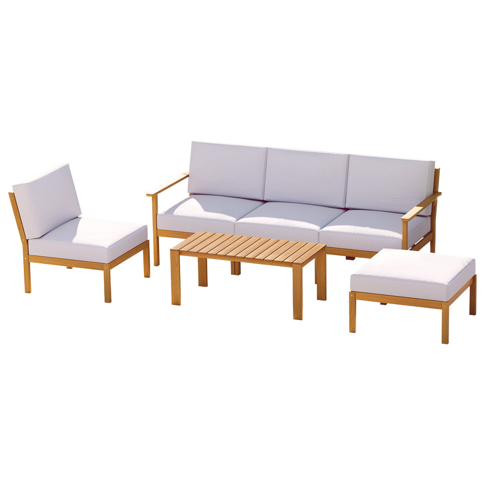 Acacia Wood Outdoor Sofa Set
