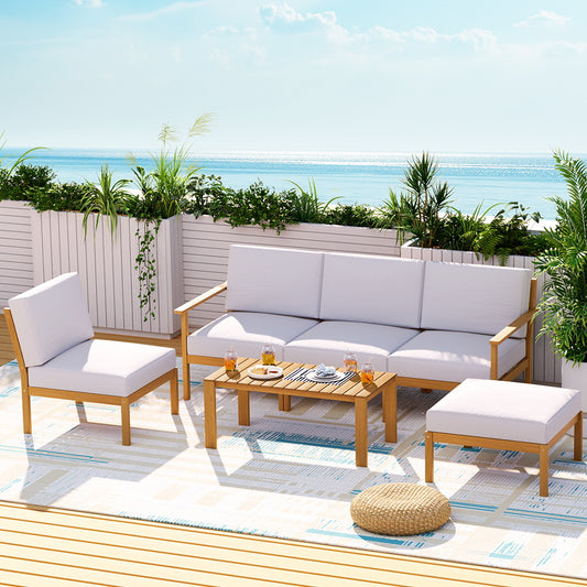 Portsea 6 Piece Acacia wood Outdoor Sofa Set