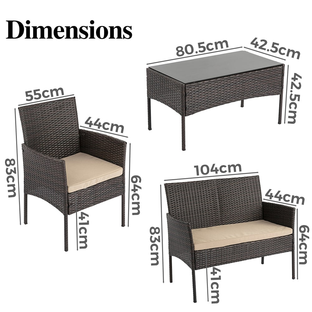 Toorak Luxury 4 Seater Outdoor Lounge Set