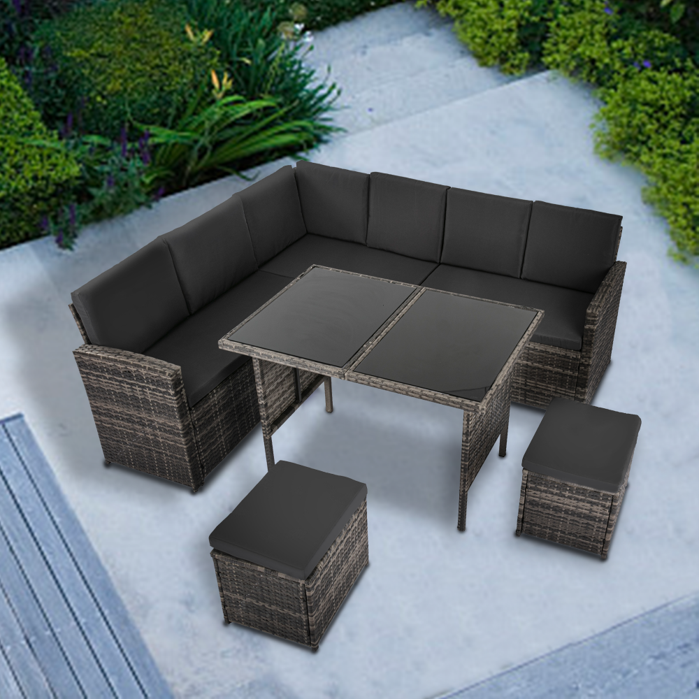 Malvern 8 Seater Modular Outdoor Garden Lounge and Dining Set