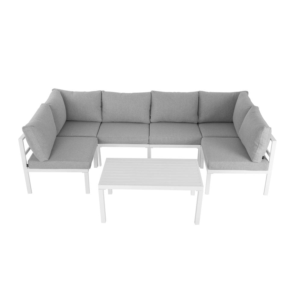 Toorak Premium White Modern 7 Piece Lounge Set